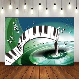 Piano Party Backdrop Musical Notes Theme Pianist Background Birthday Decoration Custom Wall Po Pography Backdrops Banner 240407