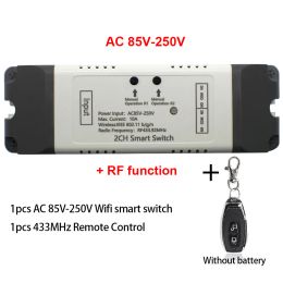 Control Wifi Wireless Switch Smart Module,2ch Dc5v 12v 32v 110v 220v,inching Selflock,rf433,no,nc,com.10a Relay,ewelink App Control