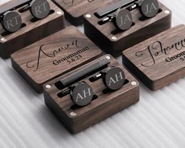 Groomsmen Gifts Personalised Cufflinks Wedding Tie Clip Set Man Gift Jewellery Groomsmen Proposal 240412