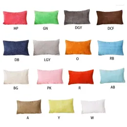 Pillow 67JE 40x60cm Corduroy Velvet Rectangle Lumbar Throw Solid Colour Striped Back C