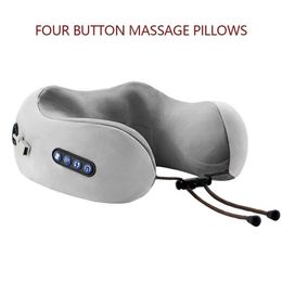 Electric massagers Rechargeable neck massager U-shaped pillow multifunctional portable shoulder massager outdoor car relaxation massage Y240422