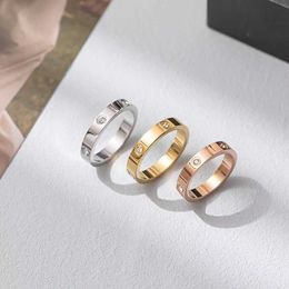 Promise of Love Design Sense Ring Non Fading Rose Gold with Diamond Simple Mens Wedding Celebrity Same Gift with cart original rings