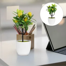 Decorative Flowers 2 Pcs Faux Potted Artificial Fruit Trees Fake Plants Decor Office Decors Plastic Bonsais Home