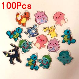 charms 100pcs/pack Bulk Wholesale Acrylic Anime Charms Frog Pink Egg Popular Earring Keychain Pendant Accessory Diy Jewellery Charm