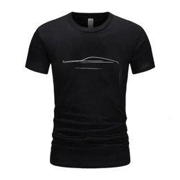 2024 Mens Casual Top Short sleeved Tshirt with Car Print Fashion Design Street Wear Basic Graphic Plain 240419