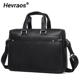 Brand Natural Genuine Leather Men bag 15 inch Laptop Bag Handbags Fashion Business Briefcases Large Capacity Shoulder Bags 240418