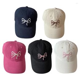 Ball Caps Baseball Hat For Girl Embroidery Bows Sun Windproof Summer Sunproof PonytailHat Running