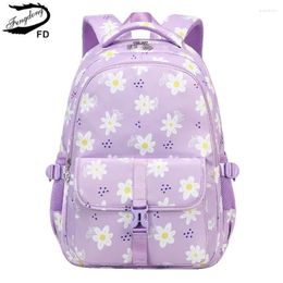 School Bags Large Capacity Backpacks For 7 To 10 Year Old Girls Middle Bag Purple Bookbag Flower Backpack With Many Pockets