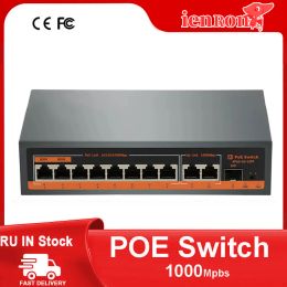 Control IENRON Full Gigabit Switch 1000Mbps 8 POE +2 Uplink +1 SFP 52V AI Watchdog Smart RJ45 Ethernet for IP Camera/ WiFi Router/ CCTV