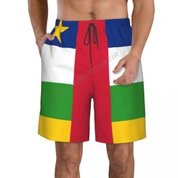 Summer Mens Central African Republic Flag Beach Pants Shorts Surfing M2XL Polyester Swimwear Running 240409