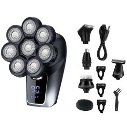 Shavers 6 in 1 Electric Head Shavers Multifunctional 8 Floating Heads Shaver for Bald Men LED Display Electric Shavers