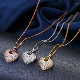 Pendants Buyee 925 Sterling Silver Pendant Chain Light Small Zircon Heart Necklace For Women Girl Excellent Fashion Fine Jewellery