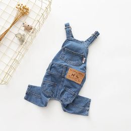 Fashion Pet Jean Overalls for Dogs Soft Denim French Bulldog Apparel Puppy Costumes for Small Medium Dogs Jeans Shirt Pant Sets 240422