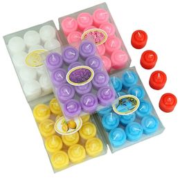 Aromatherapy Round Mini Handmade 3.5cm Wax Candle Birthday Romantic Less Atmosphere Gift Props Wedding Decoration Supplies 12pcs/box