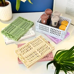 Baskets Mini Stackable Folding Storage Box Basket Office Desk Sundry Organizers Organization Storage Makeup Drawer Stationery Organizer