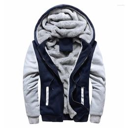 Men's Hoodies Sweater In Winter Solid Color Season Sports European And American Thick Cardigan Velvet Hooded Coat Multi Size