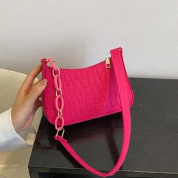 under Crescent Small Square Bag Lady Felt Armpit Design Luxury Tote Released Fi Solid Color Women Handbag 86oE#