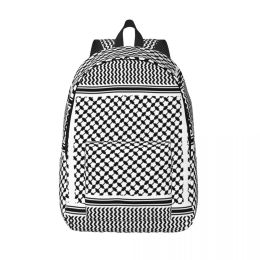 Bags Black Arab Keffiyeh Backpack with Pocket High School Business Palestine Palestinian Daypack for Men Women Laptop Canvas Bags