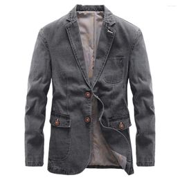 Men's Suits Thin And Handsome Youth Slim Fit Small Suit Spring Autumn Denim Jacket Business Leisure