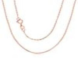 RINYIN Solid 18K Rose Gold Necklace Pure AU750 Cute Rolo Chain 1mm Width 16quot 36quot Inches Y18928061365681