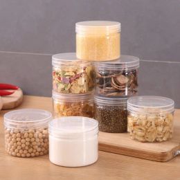 Organization 5pc Clear Food Storage Container with Lid Plastic Sealed Candy Nut Box Food Cosmetics Storage Jar Household Kitchen Organization