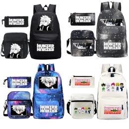 Bags Anime Hunter X Hunter 3pcs/set Backpack School Bags for Girls Boy Laptop Travel Backpack Women Backpacks+shoulder Bags+pen Bag