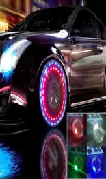 LED Car Tire Wheel Cap Lights Solar with Motion Sensor Colorful Leding Tires Gas Nozzle Caps Motorcycle8028585