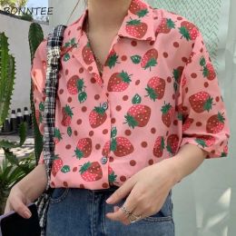 T-shirts Shirts Women Print Summer Hot Korean Style Sweet Girls Loose Allmatch Simple Streetwear Fashion Popular Students Vocation Cosy