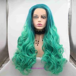 High quality fashion wig hairs online store NEW LOOK 2021 Lace Chemical Fibre Wig Gradient Wave Roll