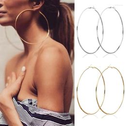 Hoop Earrings 1Pair Large For Women Gold Silver Color Big Circle Ring Earring Korean Style Punk Round Ear Jewelry