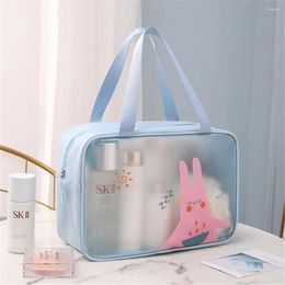 Storage Bags Portable Cosmetic Bag Cartoon Makeup Waterproof Toiletries Box PVC Transparent Wash Swimming Handbag Case