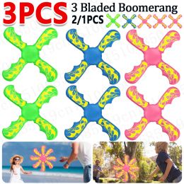 Toys 3 Bladed Boomerang Interactive Flying Discs Funny Returning Boomerangs Toy Decompression for Parent Child Pet Interactive Toys