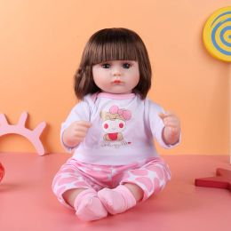 Dolls Newborn Baby Reborn Doll Emulates Baby Vinyl Soft Glue Doll Kids Dolls Girls Lifelike Simulation Children's Educational Toy