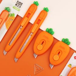 Blades 48 pcs/lot Creative Carrot Strawberry Portable Utility Knife Mini Paper Cutter Razor Blade Office school supply Stationery gift