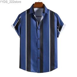 Men's Shirts New Haian shirt mens 3D Cuban summer bar short sleeved top Y2k anime flower pattern oversized clothing yq240422