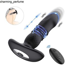 Hot Selling 2 in 1 Thrusting Dildo Vibrator Anal Sex Toys Male Prostate Massager Woman Butt Plug Vibrator with Remote Control