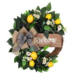 Decorative Flowers YO-Artificial Wreath Spring Summer For Front Door Window Wall Wedding Party Farmhouse Home Decoration