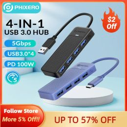 Hubs PHIXERO 4 Port USB C HUB 3.0 Type C Multi Splitter Adapter Expansion OTG High Speed For Macbook Pro PC Computer Accessories