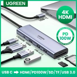 Hubs UGREEN USB C HUB Type C to Multi USB 3.0 HUB HDMI Adapter Dock for MacBook Pro Huawei Mate 30 USBC 3.1 Splitter Port Type C HUB