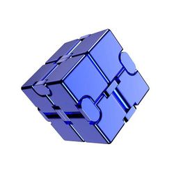 Decompression Toy Metal Infinity Cube Anti Stress Aluminium Alloy Easy Play Office Flip Cubic Fidget Toy genshin Adults Anxiety Relief qiyi custom T240422