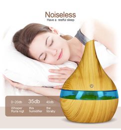 New 300ml USB Electric Aroma Air Diffuser Wood Ultrasonic Air Humidifier Essential Oil Cool Mist Maker For Home EEA110018873478