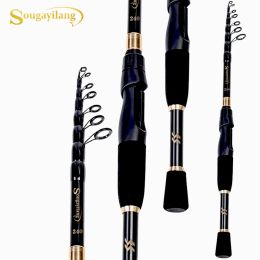 Accessories Sougayilang 1.8m 2.1m 2.4m Portable Telescopic Fishing Rods Carbon Fibre Material Ultralight Weight Spinning Fishing Rod Tackle
