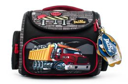 Delune Brand 3131 Kids 3D Cartoon School Bags Grade 14 Children Orthopaedic School Backpack for Boys Car Pattern Book SchoolBag Y819633341