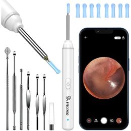 Trimmers Ear Wax Removal Kit 1920P Wireless Ear Cleaner with Camera with 6 LED Lights 3mm Visual Ear Otoscope for iPhone, Android, iPad