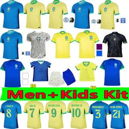 BRASIL Richarlison Quality anti tearing Soccer Jerseys VINI PAQUETA Antony 24 25 WORLD National Team shirt Kits JESUS CASEMIRO BRAZILS Rodrygo football kids man