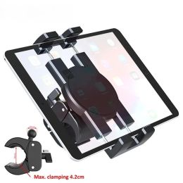 Stands Handlebar Tablet Clamp Mount for 4.7 to 13 inch Motorcycle Bicycle Scooter Clip Phones Holder for iPad 12.9 S8 S7 Fe Plus Stand