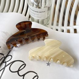 Original new style grab clip clear American coffee hair grab large hair clip temperament light luxury shark clip hair accessories