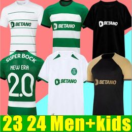 CP 23 24 Lisboa Soccer Jerseys Home Blue Lisbon Special Jovane Sarabia Vietto 2023 2024 MAILLOT Jersey Sporting Clube de Football Shirt Men Kids Kit