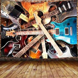 Tapestries Music Tapestry Decor Wall Guitar Hanging For Bedroom Instrument Home