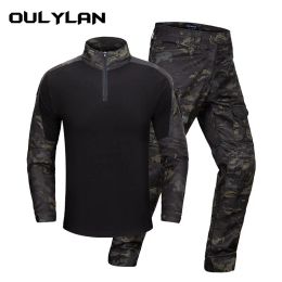 Footwear Tactical Frog Suit Men's CP Camouflage Outdoor Training Hunting Breathable Longsleeve Shirt Man Combat Military Fans Uniform